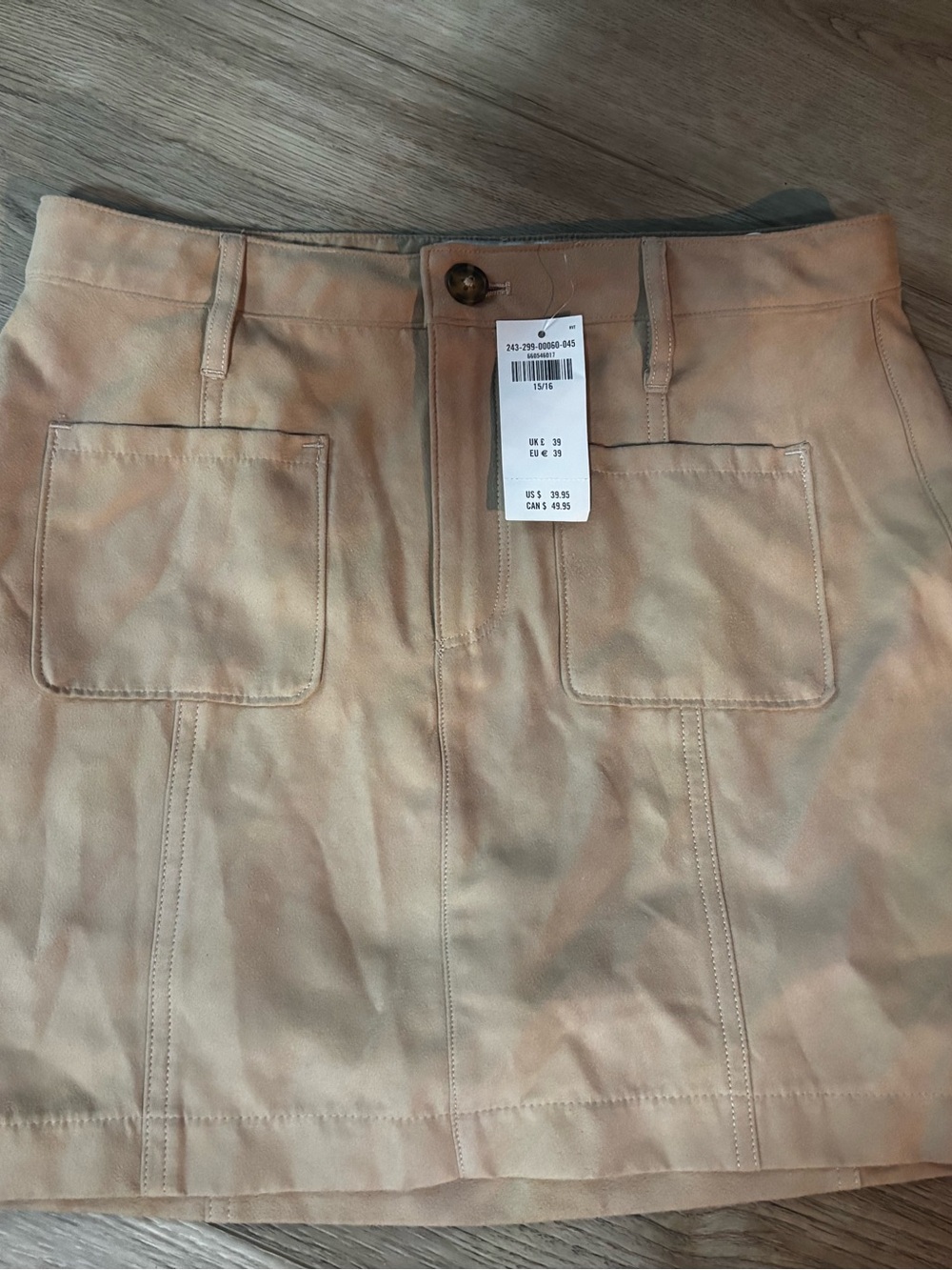 Abercrombie Kids Tan Skort w pockets NWT size 15/16
